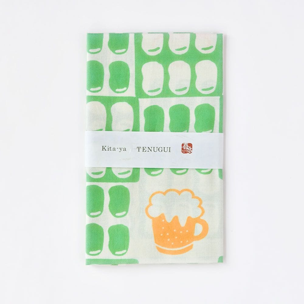 浜松注染手ぬぐい そら豆とビール