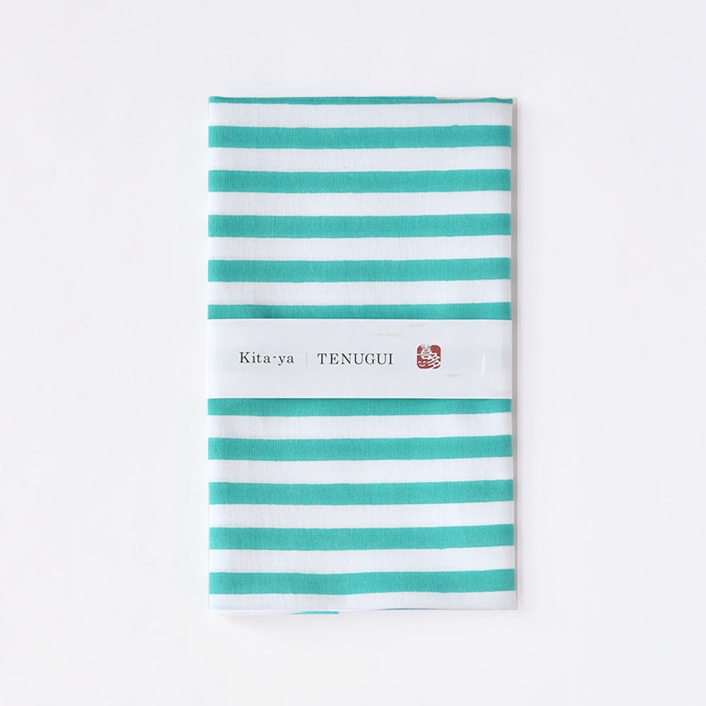 浜松注染手ぬぐい ボーダー　エメラルド