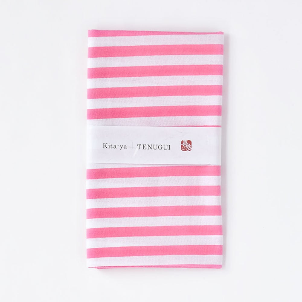 浜松注染手ぬぐい ボーダー　ピンク