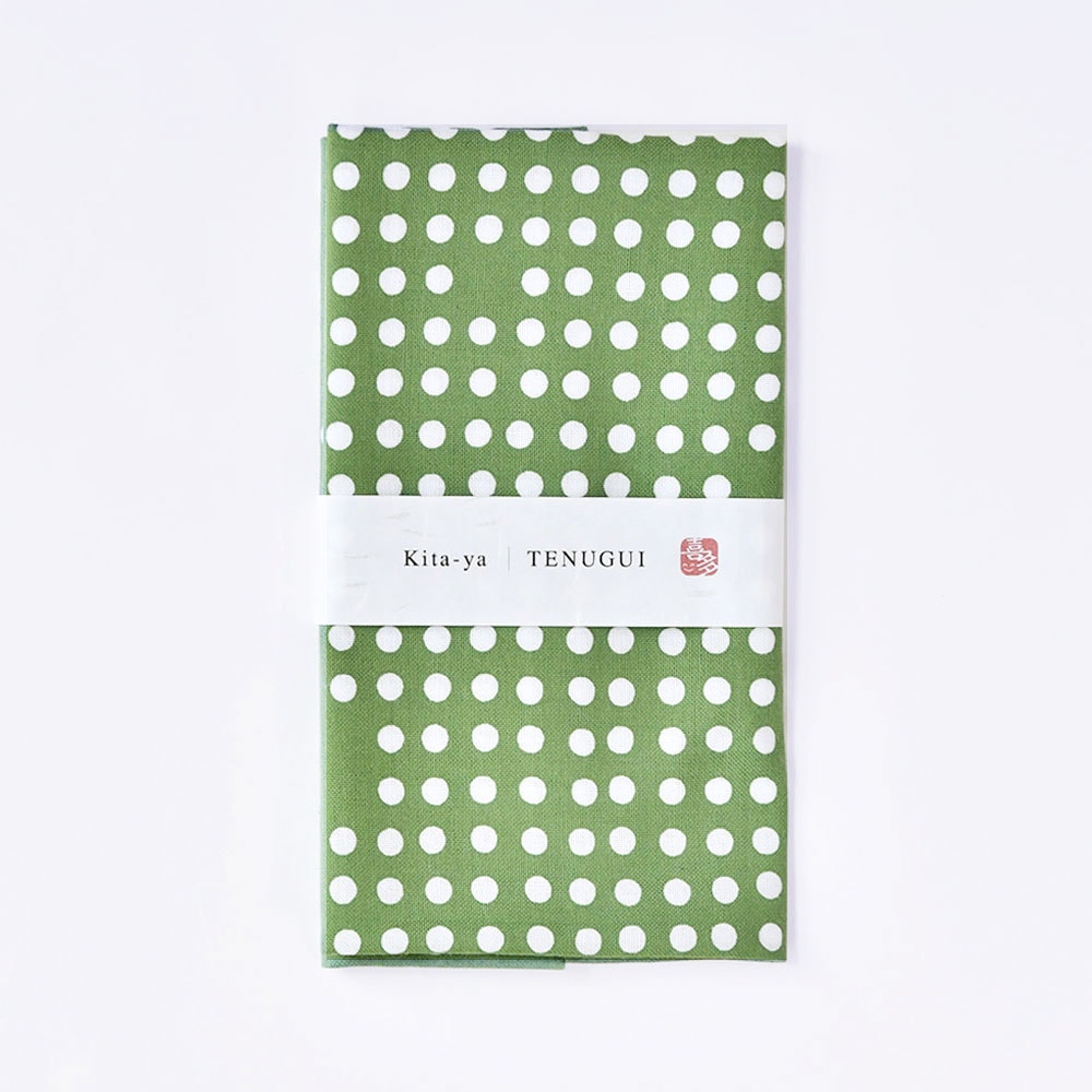 浜松注染手ぬぐい 豆あそび　カーキ