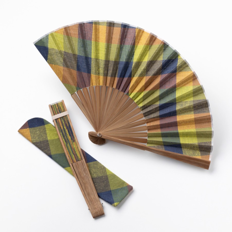 【遠州綿紬】扇子 袋付き「楓」