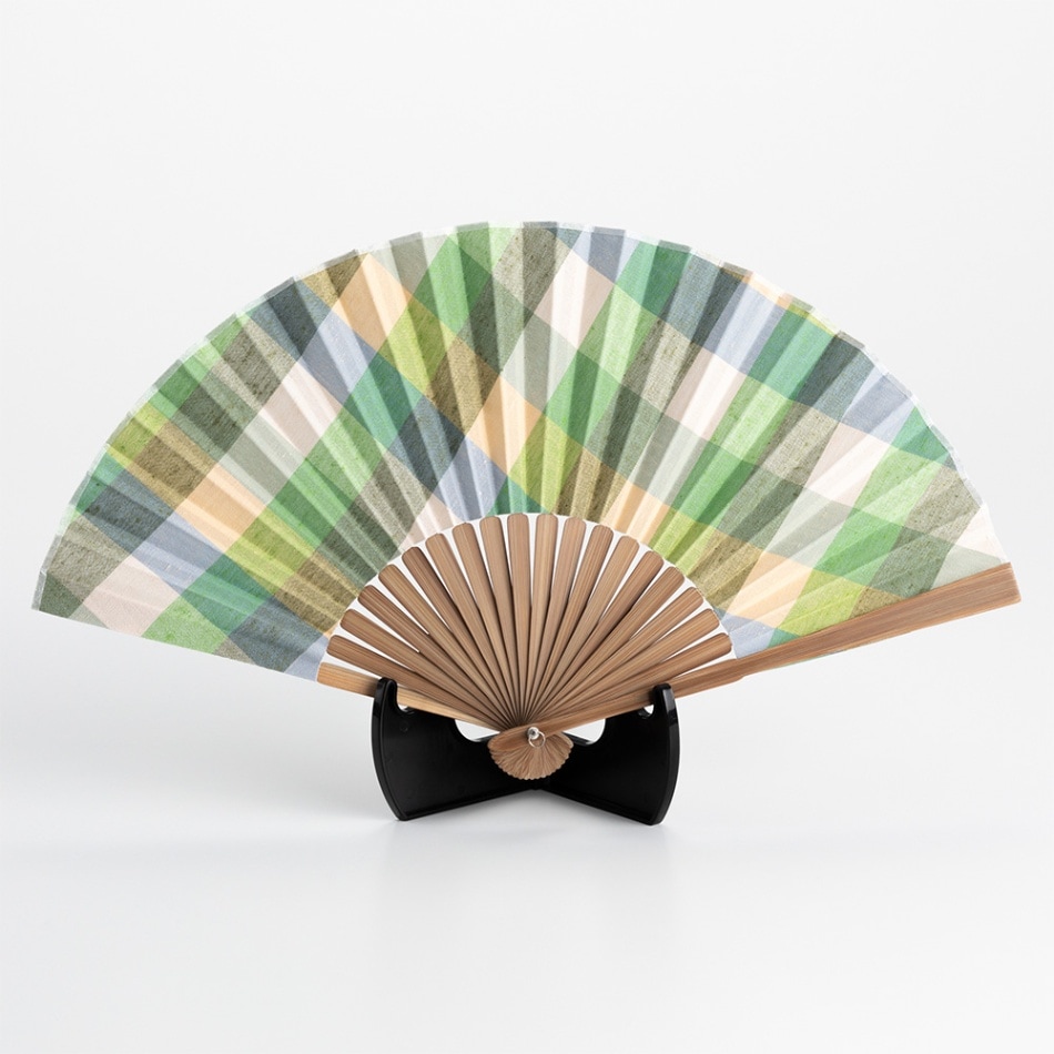 【遠州綿紬】扇子「青りんご」