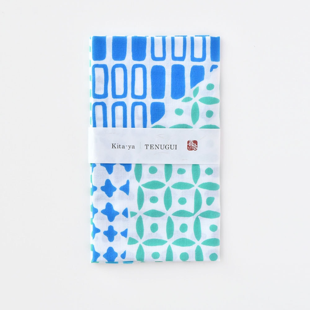 浜松注染手ぬぐい 七宝つなぎ　ブルー