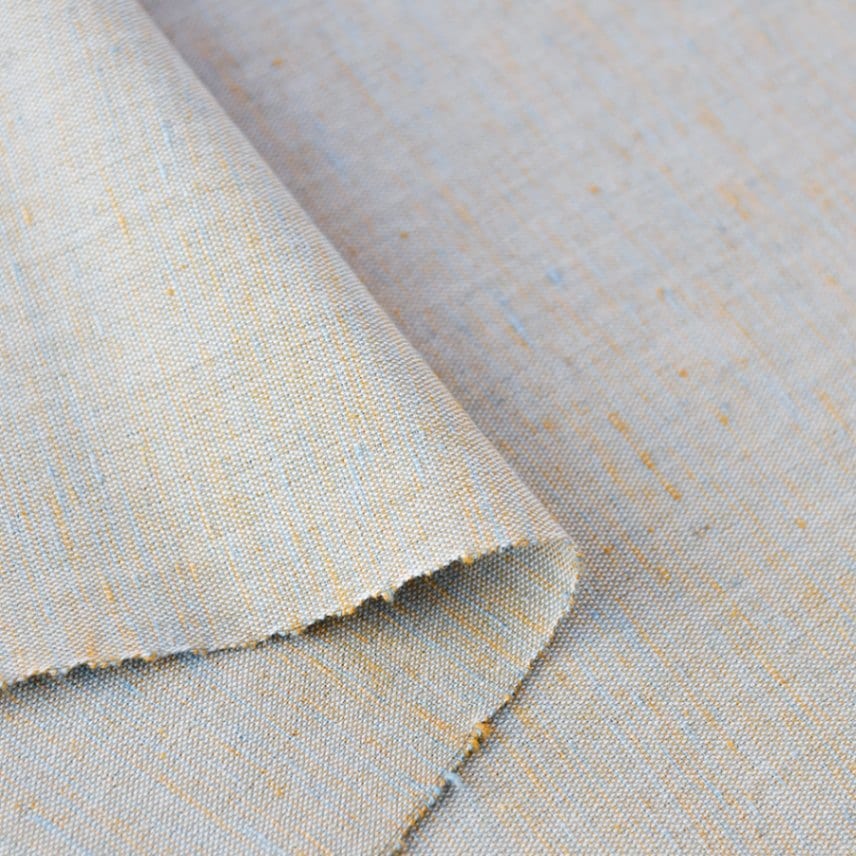 【遠州綿紬】三いろ紬「みずいろ×ベージュ」カット売り