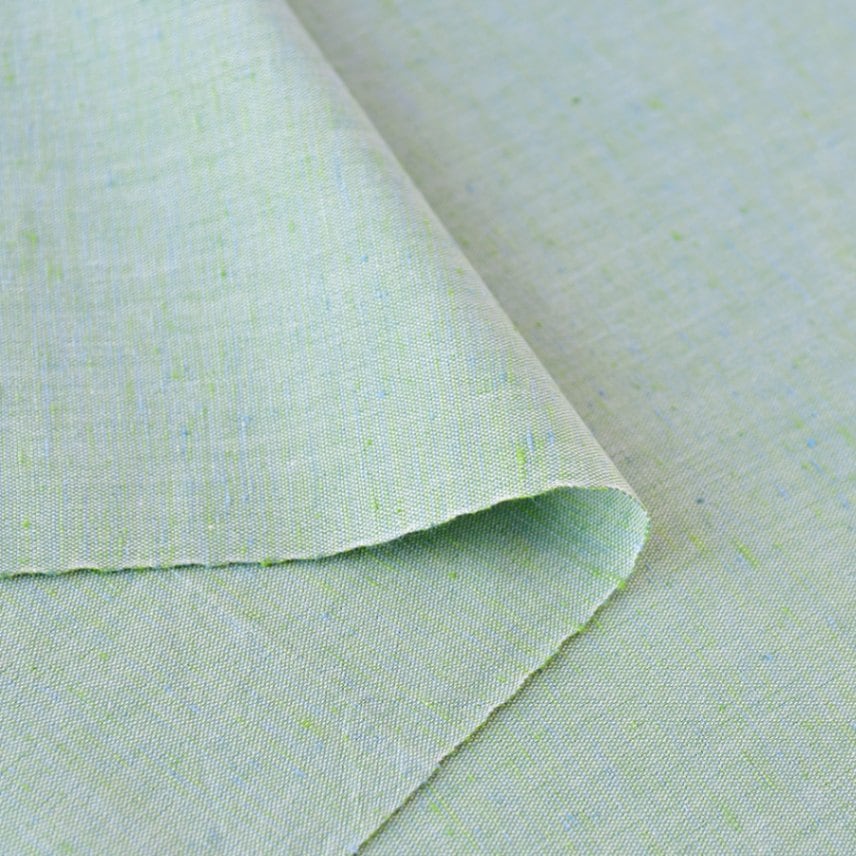 【遠州綿紬】三いろ紬「みどり×水色」カット売り