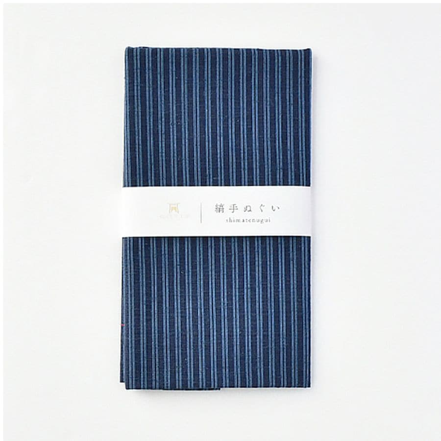 遠州綿紬 縞手ぬぐい 雨だれ