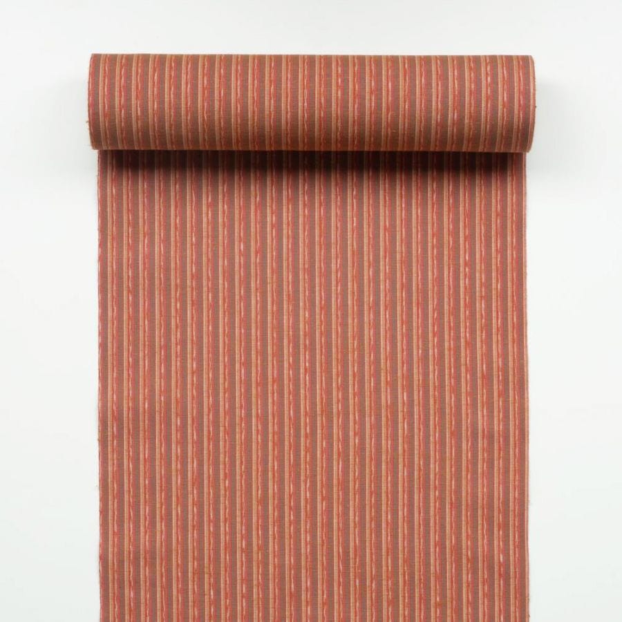 【遠州綿紬】縞紬 TB-60 「柿しぐれ」