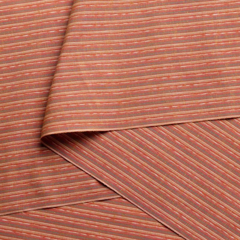 【遠州綿紬】縞紬 tb-60 「柿しぐれ」 カット売り