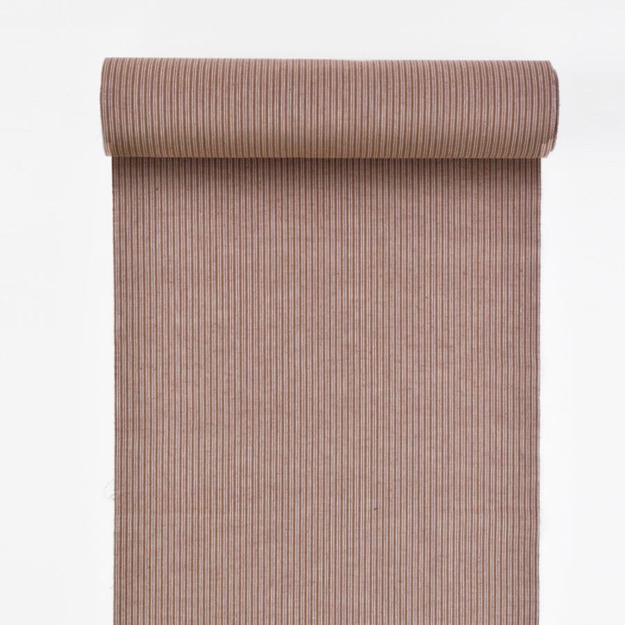 【遠州綿紬】縞紬 S-56「団栗（どんぐり）」