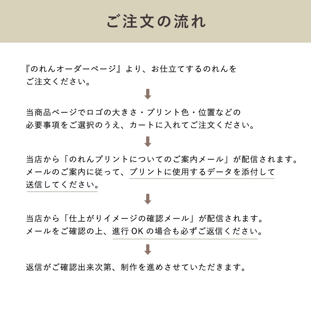 のれんオーダー・ロゴプリント【縦長】
