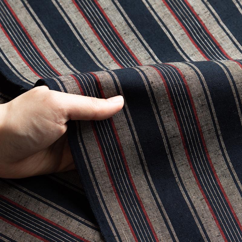 【遠州綿紬】縞紬S-15「海雲(かいうん)」カット売り