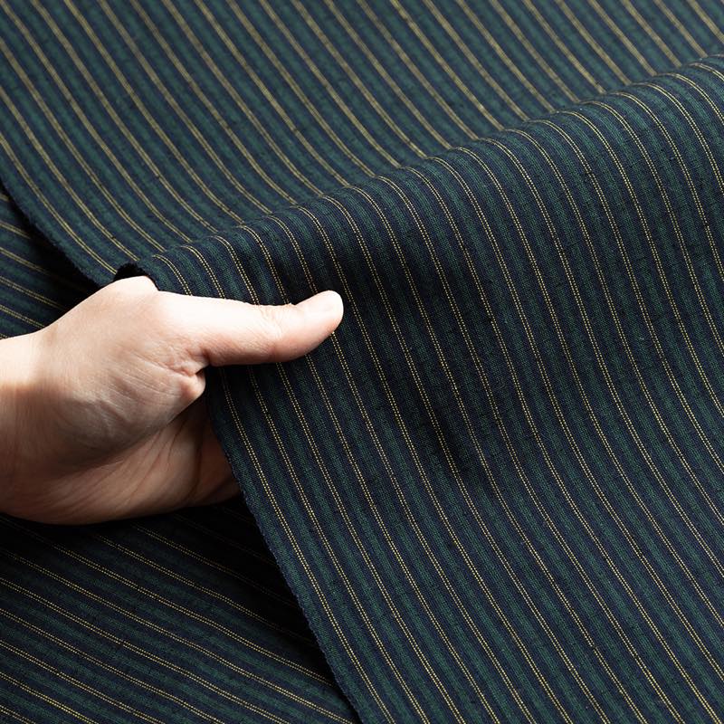 【遠州綿紬】縞紬S-17「春草（はるくさ）」カット売り