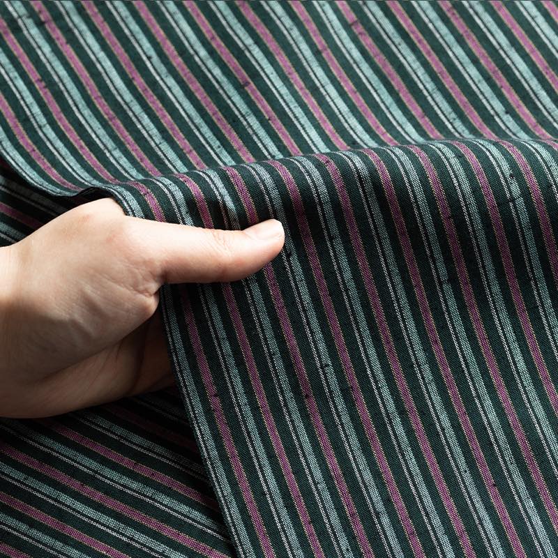 【遠州綿紬】縞紬S-18「浮草（うきくさ）」カット売り