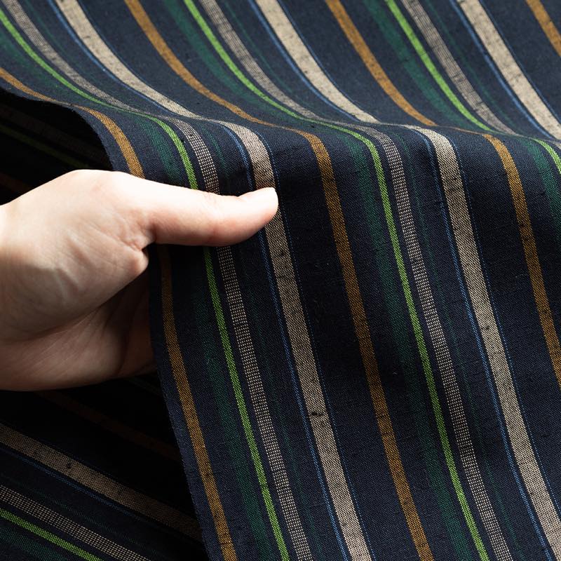 【遠州綿紬】縞紬S-22「薫風(くんぷう)」カット売り