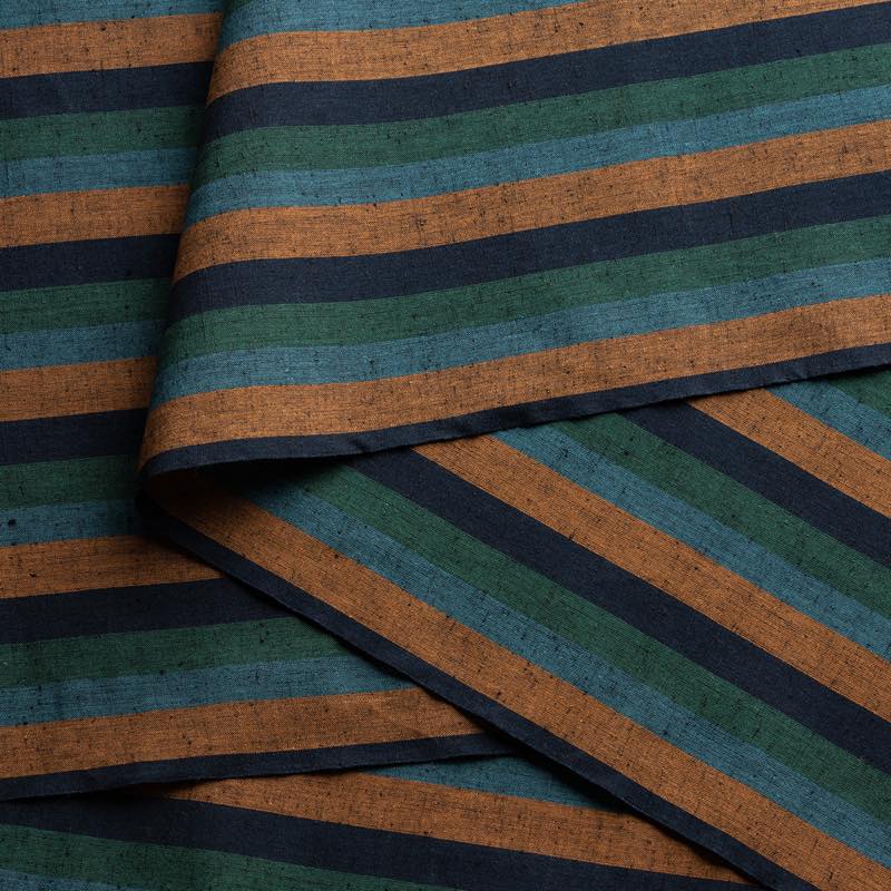 【遠州綿紬】縞紬S-28「夕紅(ゆうくれない)」