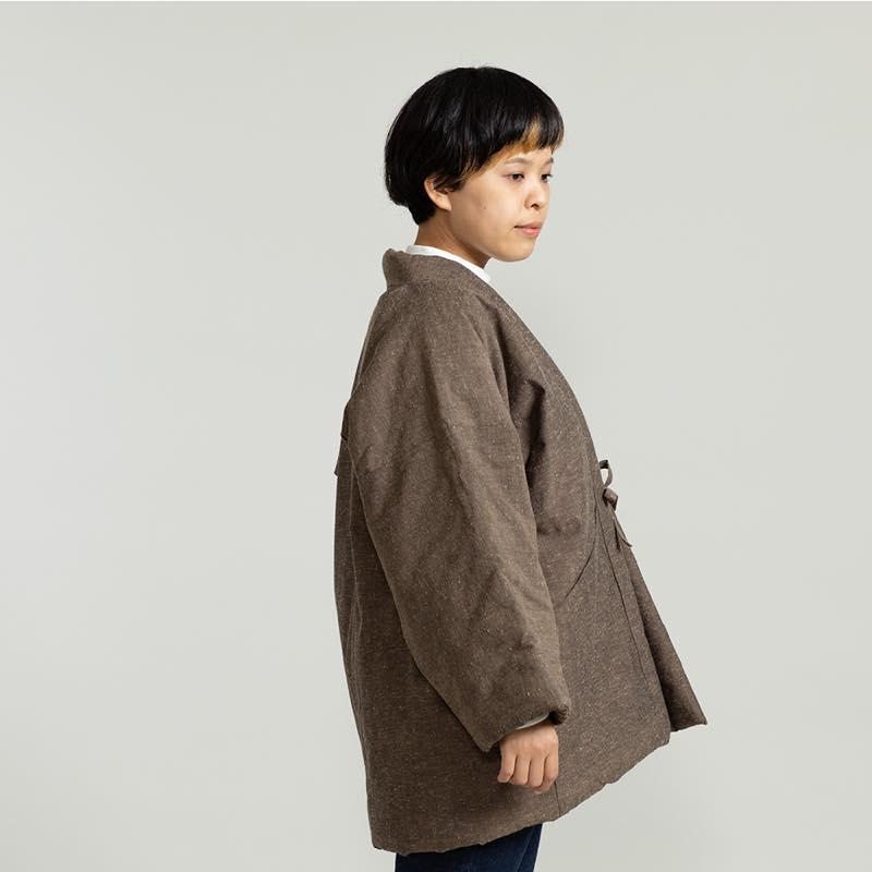 【つむぐ】かぞくの半天「胡桃染」