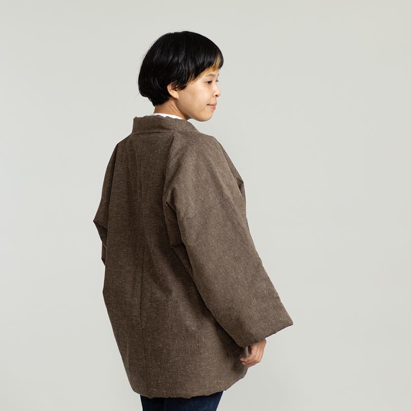 【つむぐ】かぞくの半天「胡桃染」