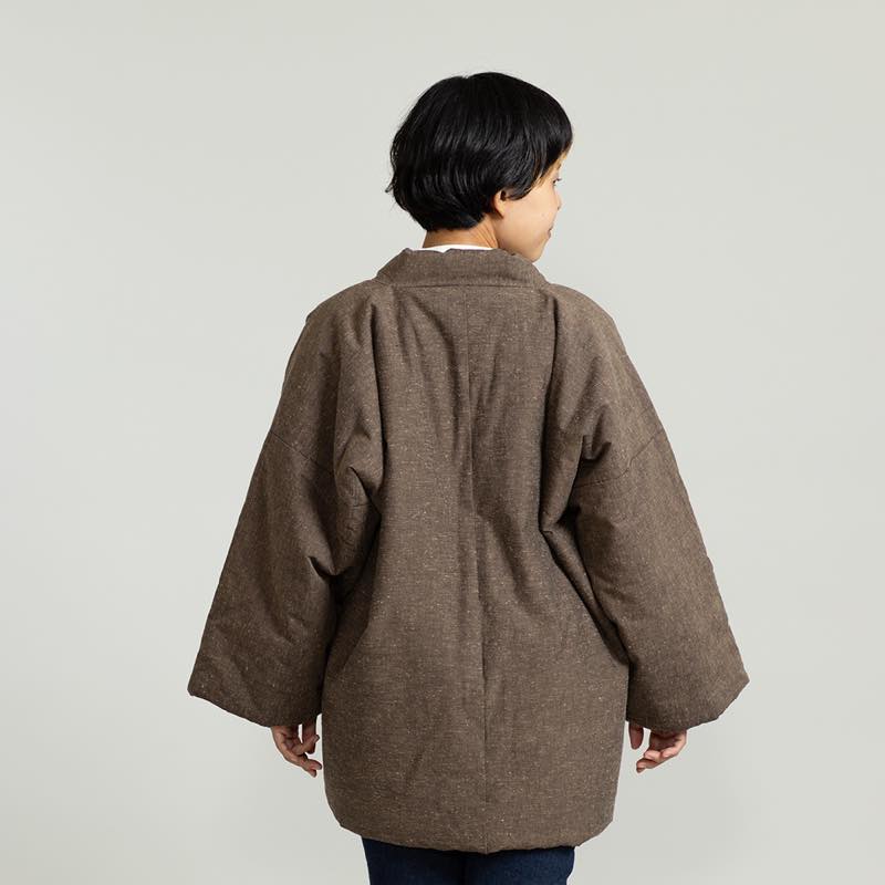 【つむぐ】かぞくの半天「胡桃染」