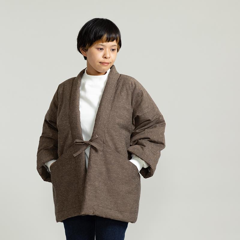 【つむぐ】かぞくの半天「胡桃染」