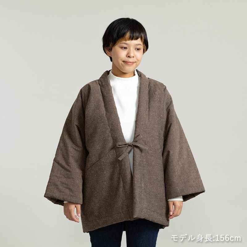 【つむぐ】かぞくの半天「胡桃染」