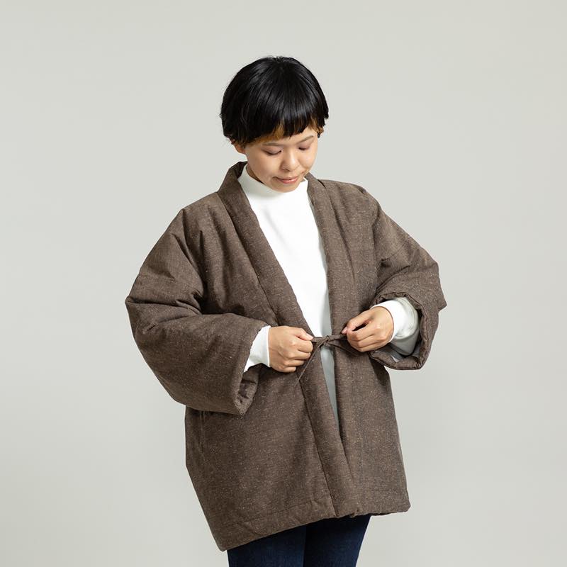 【つむぐ】かぞくの半天「胡桃染」