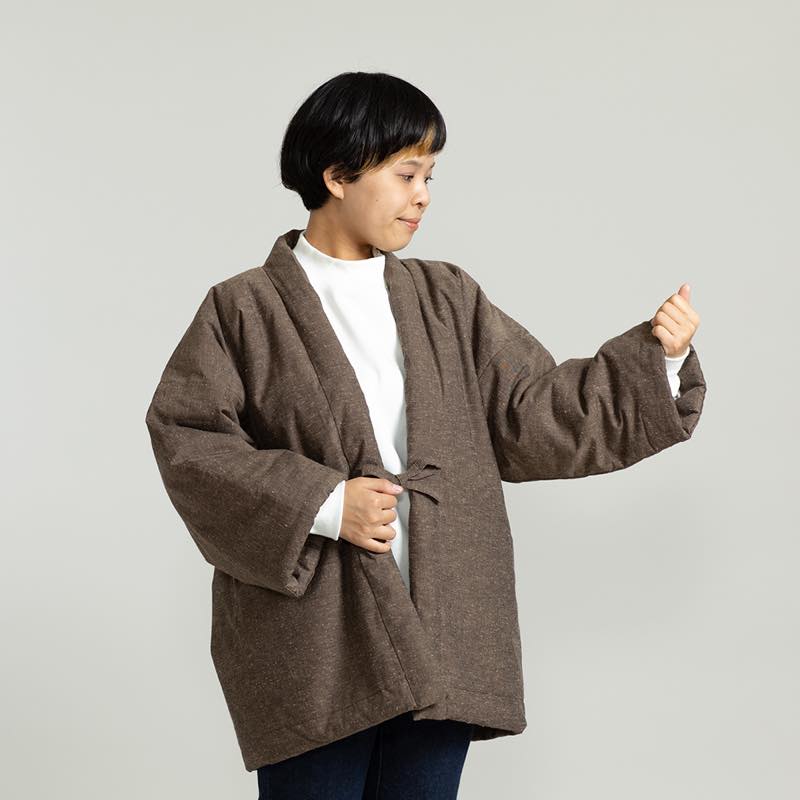 【つむぐ】かぞくの半天「胡桃染」