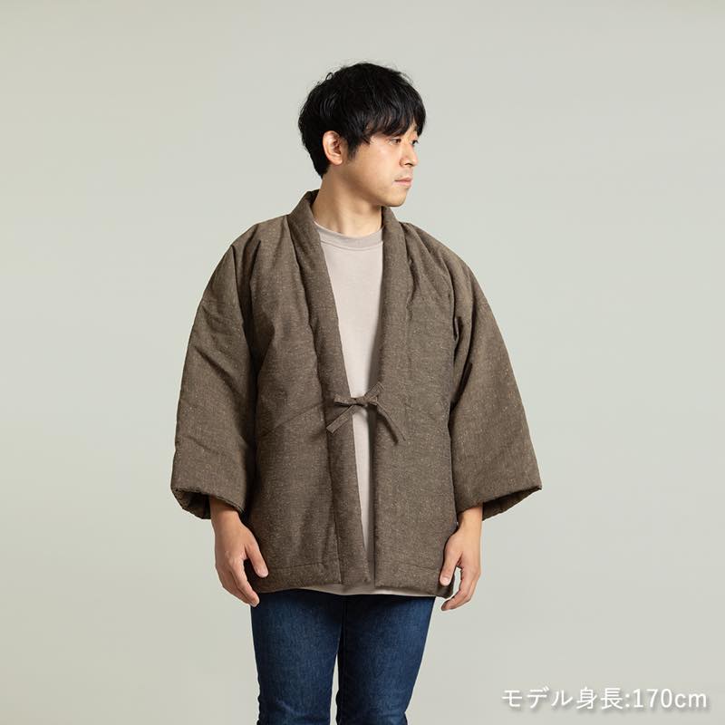 【つむぐ】かぞくの半天「胡桃染」