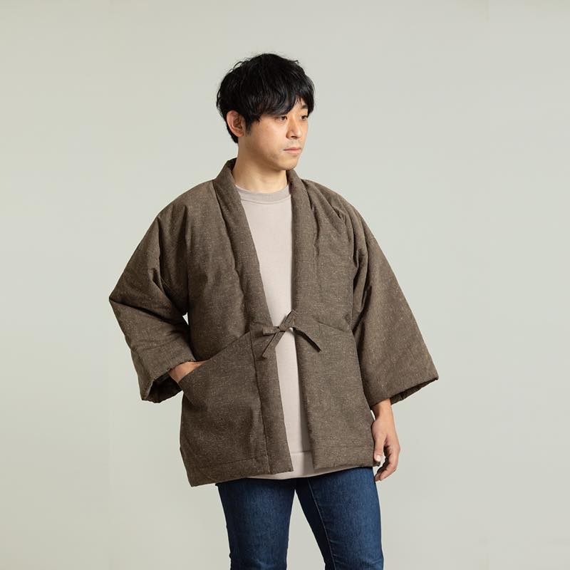 【つむぐ】かぞくの半天「胡桃染」