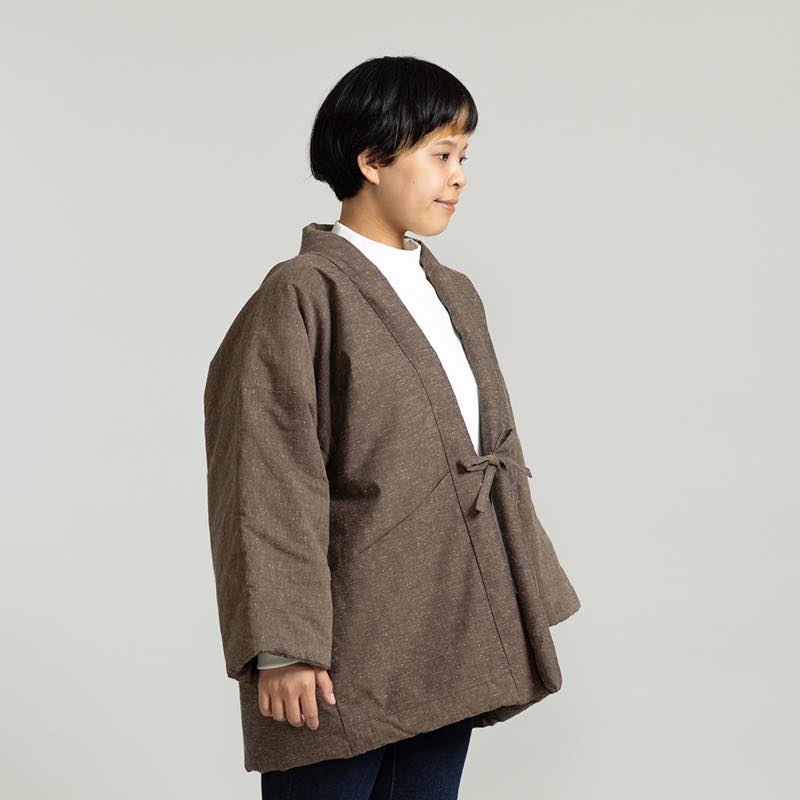 【つむぐ】かぞくの半天「胡桃染」