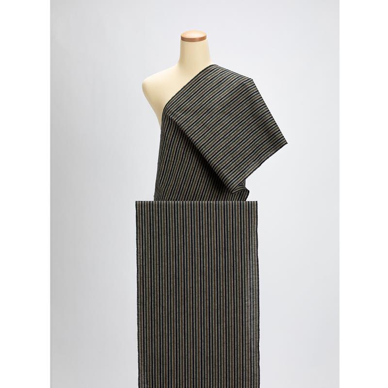 【遠州綿紬】縞紬S-40「草木（くさき）」