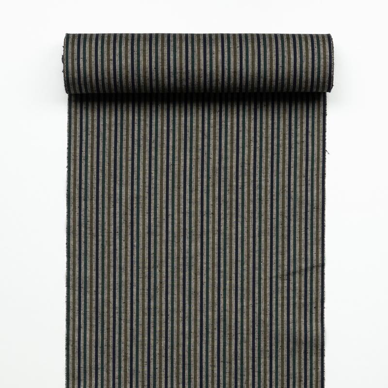 【遠州綿紬】縞紬S-40「草木（くさき）」