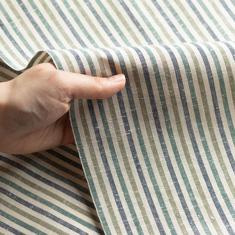 【遠州綿紬】縞紬S-41「若葉」