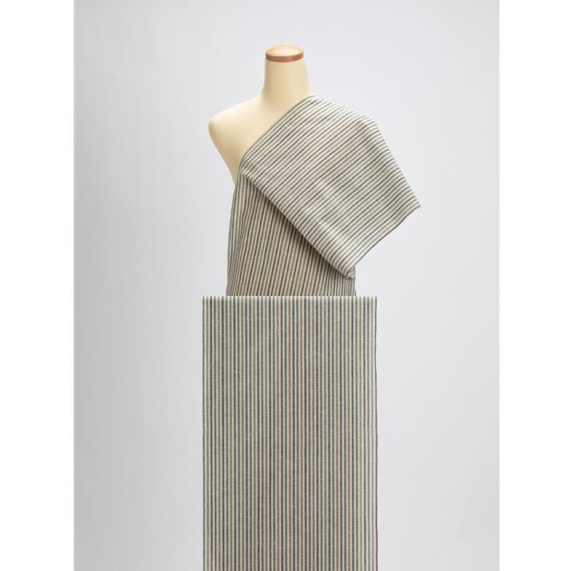 【遠州綿紬】縞紬S-41「若葉」