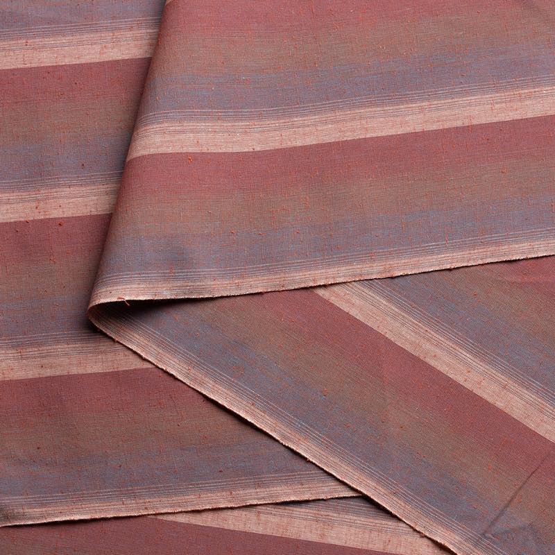 【遠州綿紬】縞紬 S-49「暁（あかつき）」