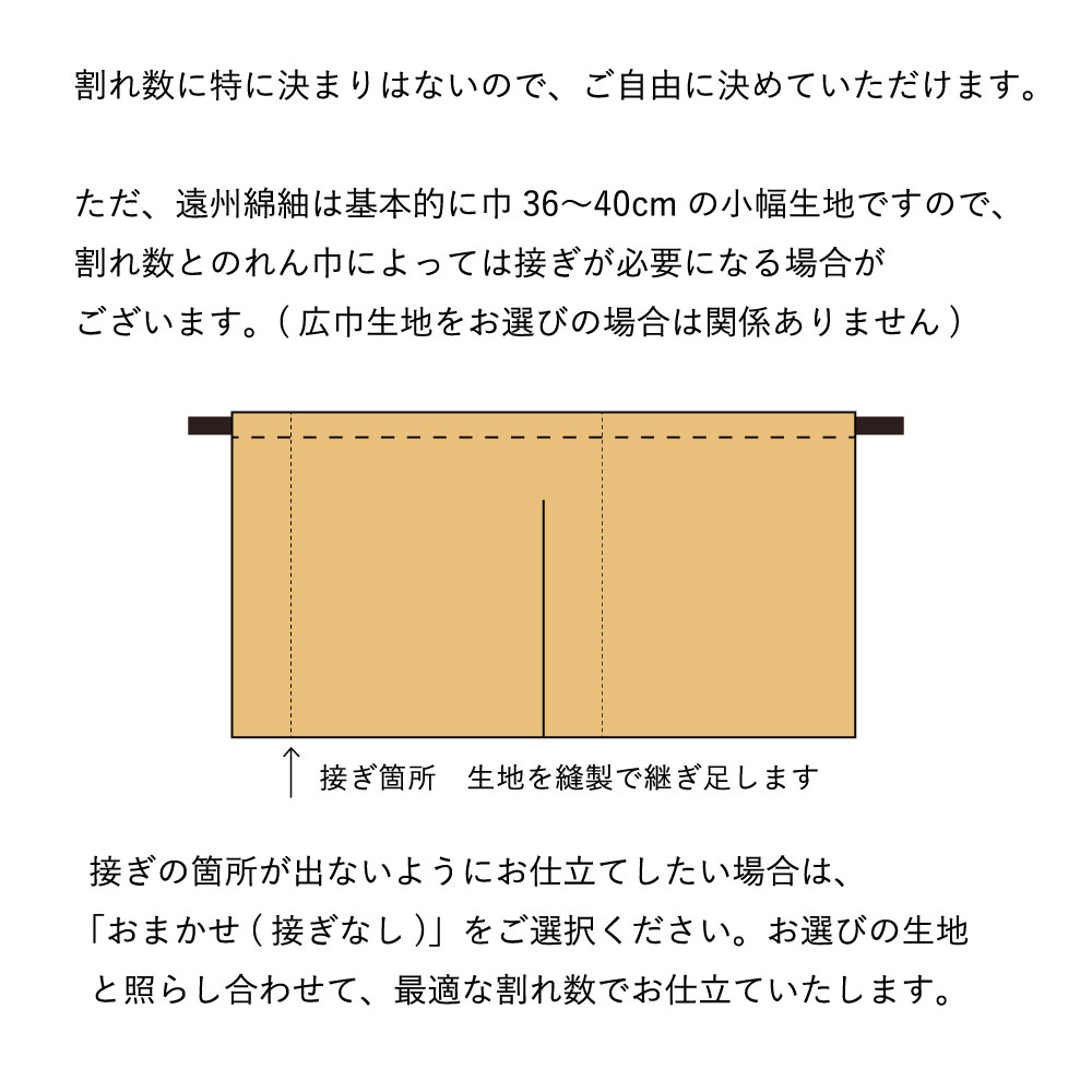 【遠州綿紬】オーダーのれん　暖簾お仕立て