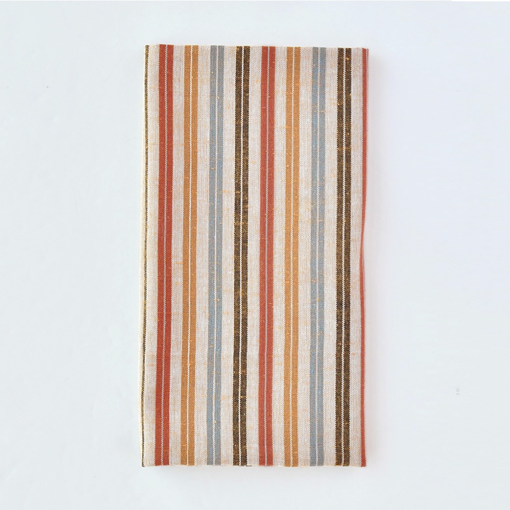 遠州綿紬 縞手ぬぐい 黄葉