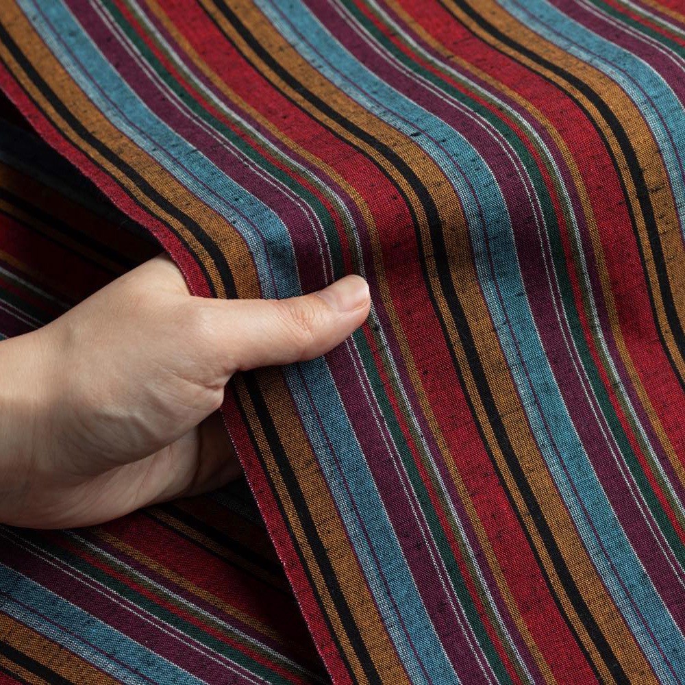 【遠州綿紬】縞紬 S-27「大地（だいち）」カット売り