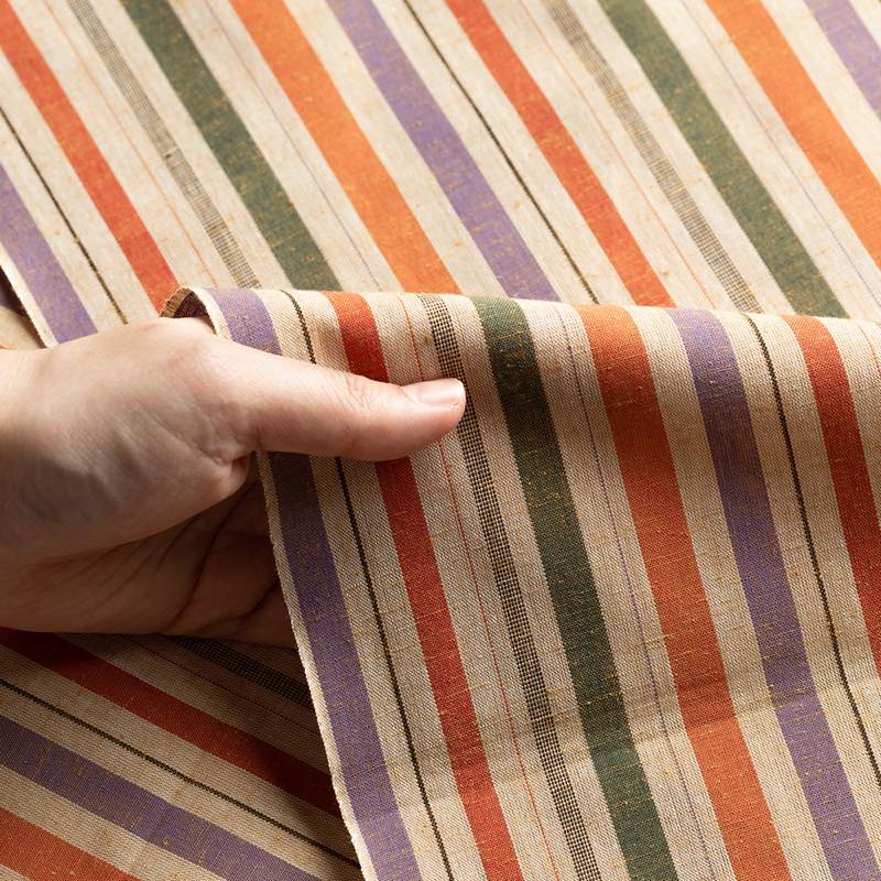 【遠州綿紬】縞紬 S-39「うららか」カット売り