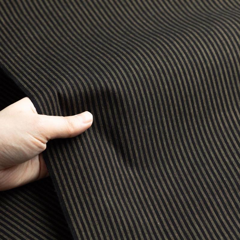 【遠州綿紬】日本の縞「大正茶」