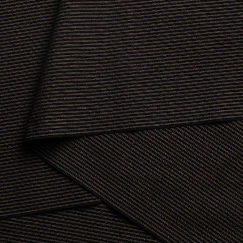 【遠州綿紬】日本の縞「大正茶」