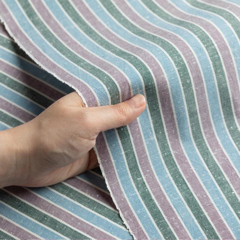 【遠州綿紬】縞紬S-114「つゆ草」カット売り