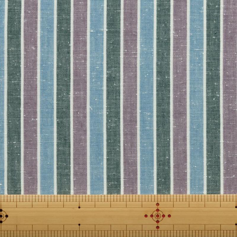 【遠州綿紬】縞紬S-114「つゆ草」カット売り