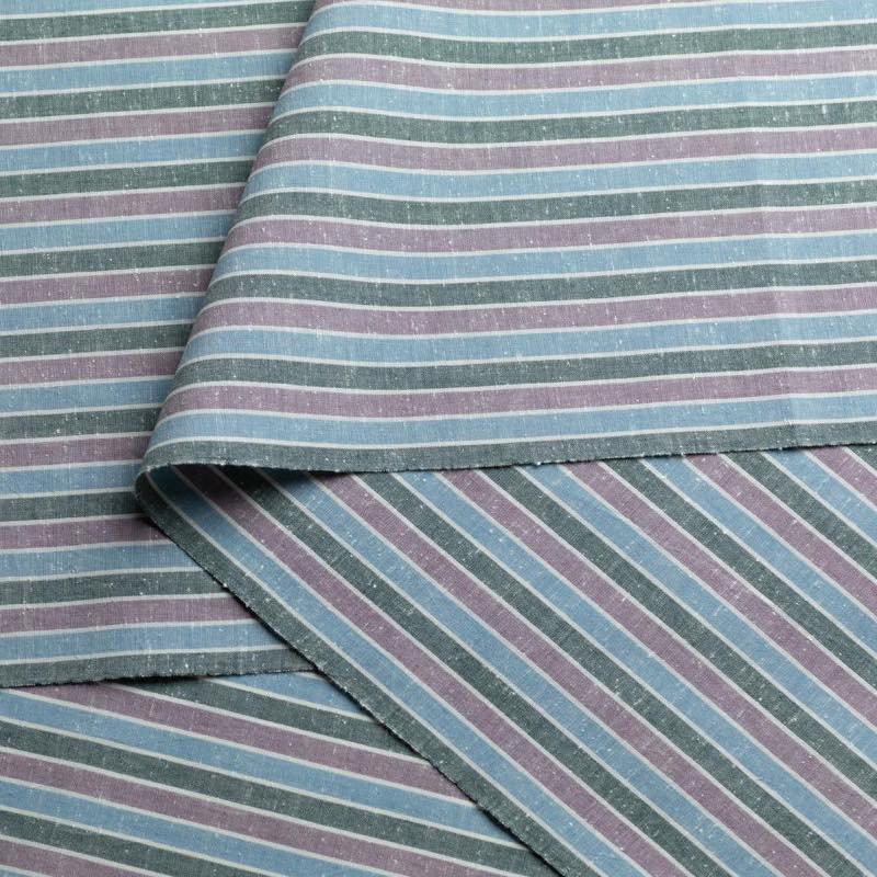 【遠州綿紬】縞紬S-114「つゆ草」カット売り