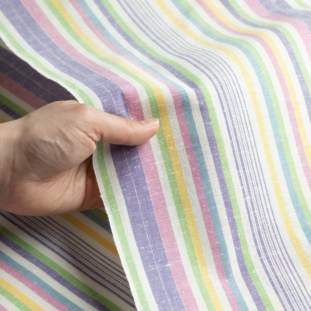 遠州綿紬　縞手ぬぐい　Happy Girl