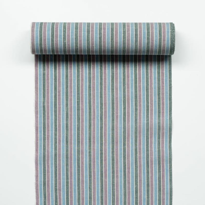 【遠州綿紬】縞紬S-114「つゆ草」