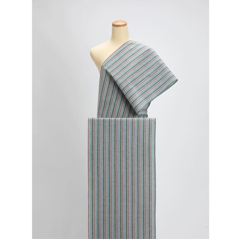 【遠州綿紬】縞紬S-114「つゆ草」