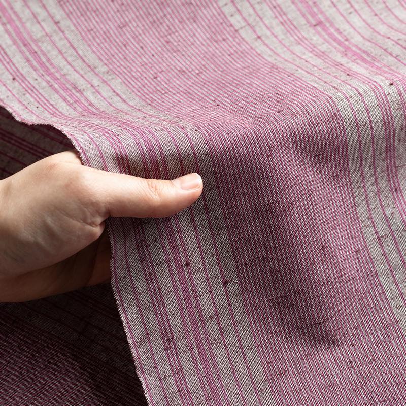 【遠州綿紬】縞紬 S-47「夕桜（ゆうざくら）」カット売り