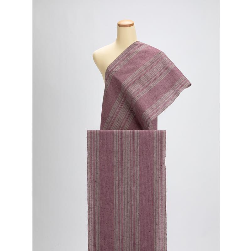 【遠州綿紬】縞紬 S-47「夕桜（ゆうざくら）」カット売り