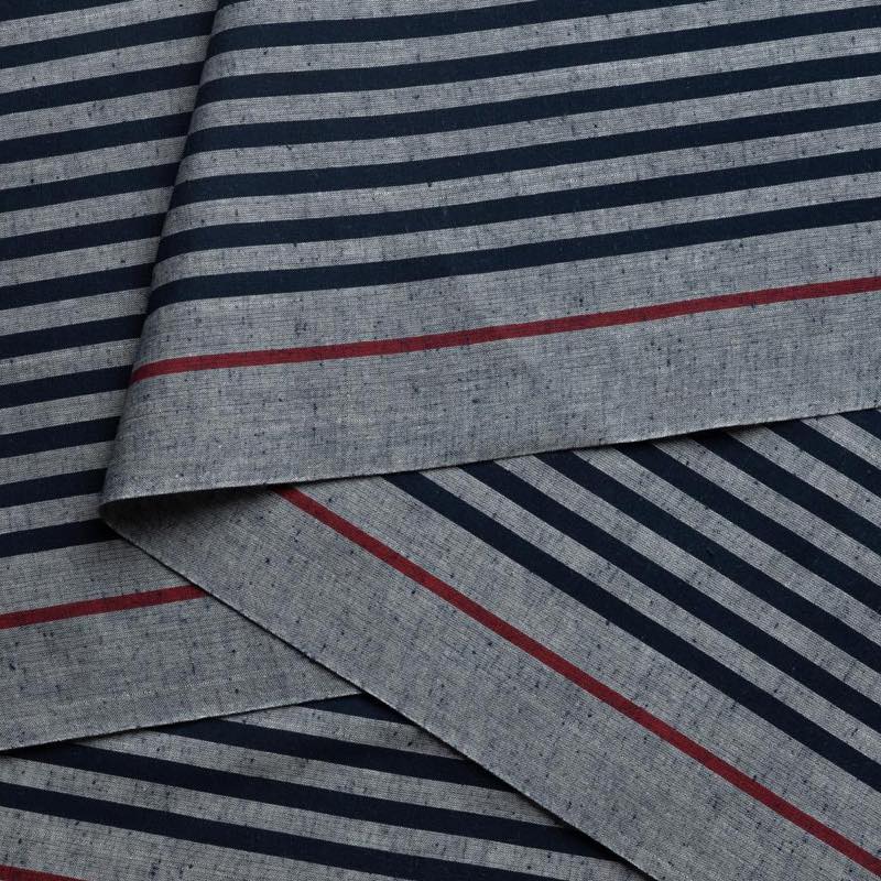 【遠州綿紬】日本の縞「大名 紺」