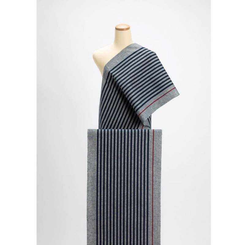 【遠州綿紬】日本の縞「大名 紺」